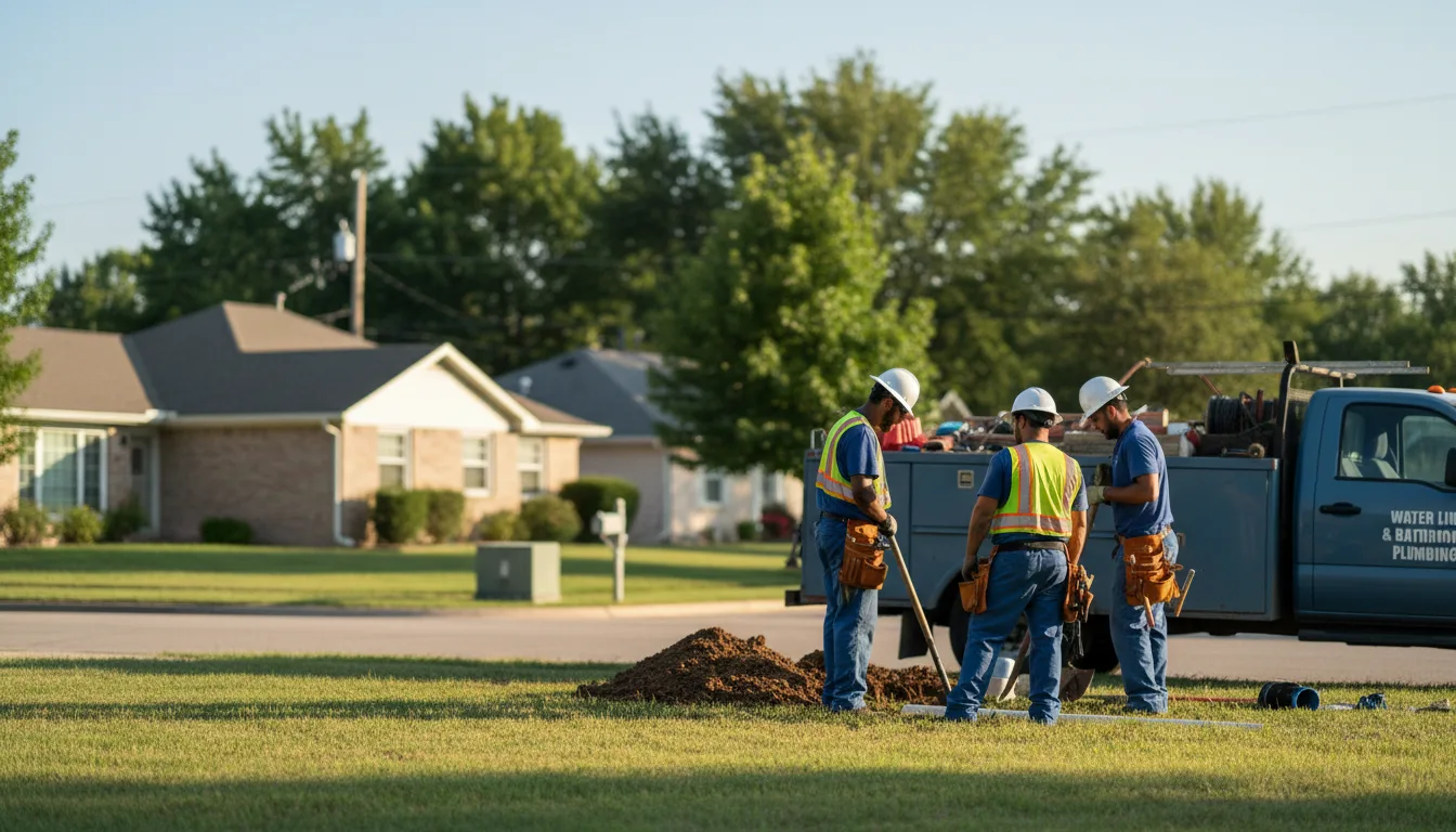 Residential water line and bathroom plumbing service in Hubbard, OH